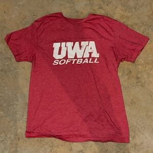 red university of west alabama softball tee